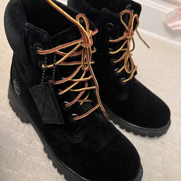 Off white Virgil Abloh x timerland black velvet boots - Picture 3 of 8